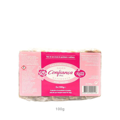 Sabão Confiança Barra Azeite e Coco Rosa Pack 5X100gr