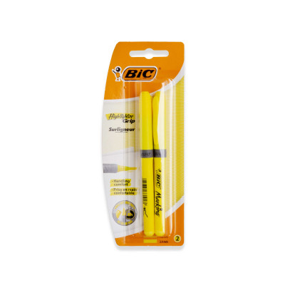 Marcador Bic Highlighter Grip Amarelo Flou Pack 2