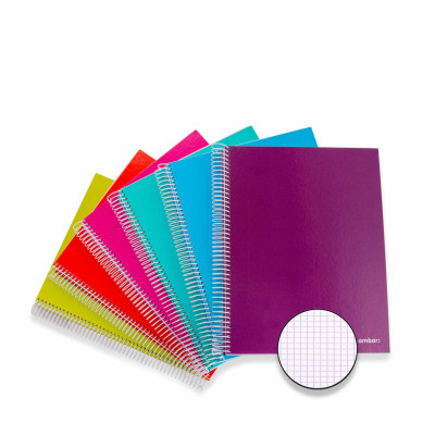 Caderno Espiral School Capa Dura Colorida 70gr Folhas Quadriculado