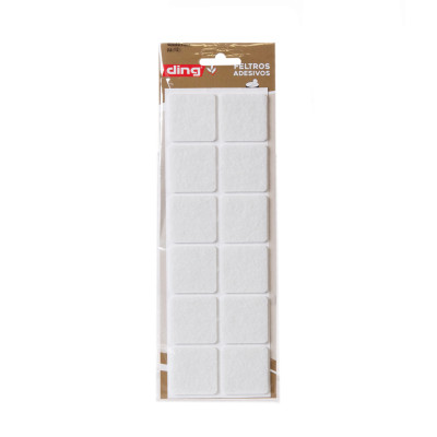 Feltro Adesivo Quadrado 40X40X3mm Pack 12