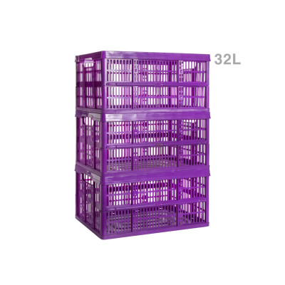 Caixa Dobrável Violeta 32L Pack 3