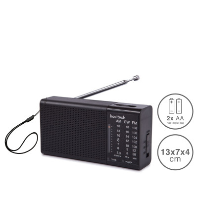 Radio Kooltech Analogico Plástico Preto 13X7X4cm