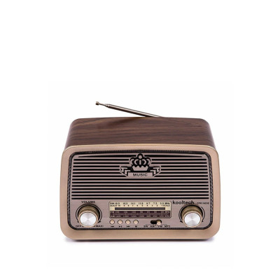 Rádio / Coluna Vintage Kooltech Indie Castanho 19X15X10cm